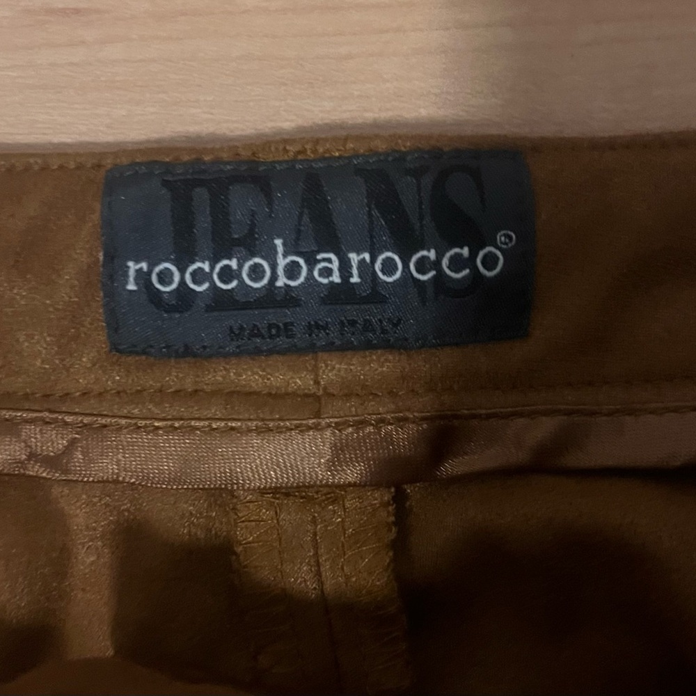 Roccobaroco Made in Italy Denim Set – Jacket & Pants – Brown – USA 8 - Picture 7 of 8